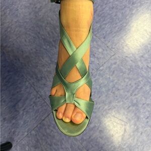 Shoes , Green celadon green ,satin 37 Barbara Bui , used made in Italy
SOLD